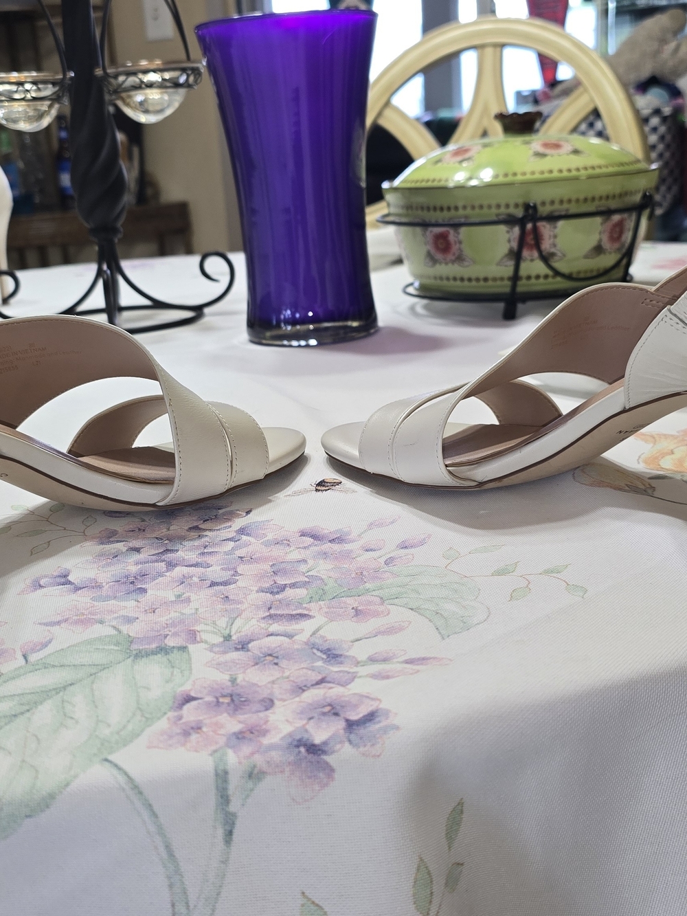 COLE HAAN Women's Cream Slingback Block Heel Sandals - Picture 3 of 5